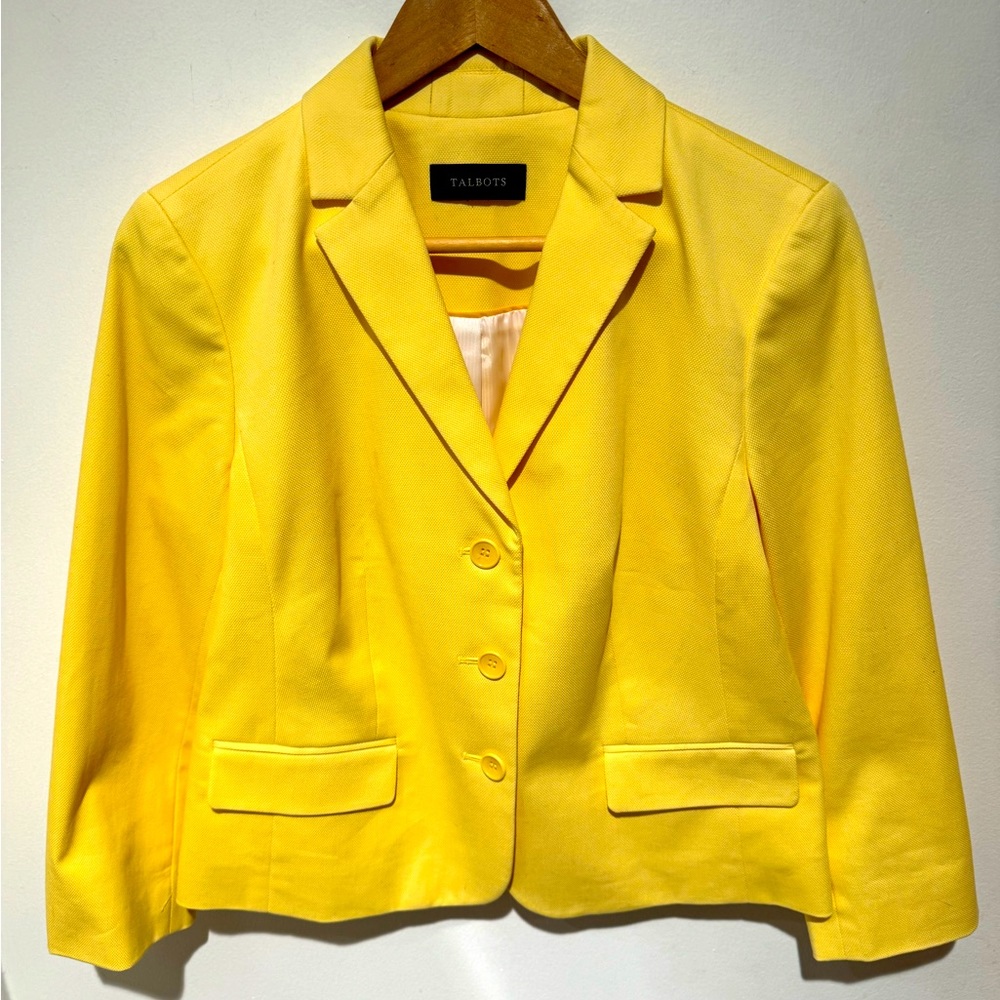 Vintage Talbots Yellow Button Front Blazer Size Small